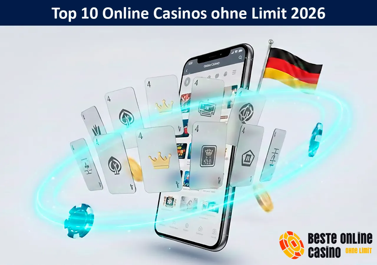 Top 10 Liste der besten Online Casinos ohne Setzlimits und Einzahlungsbeschränkungen.